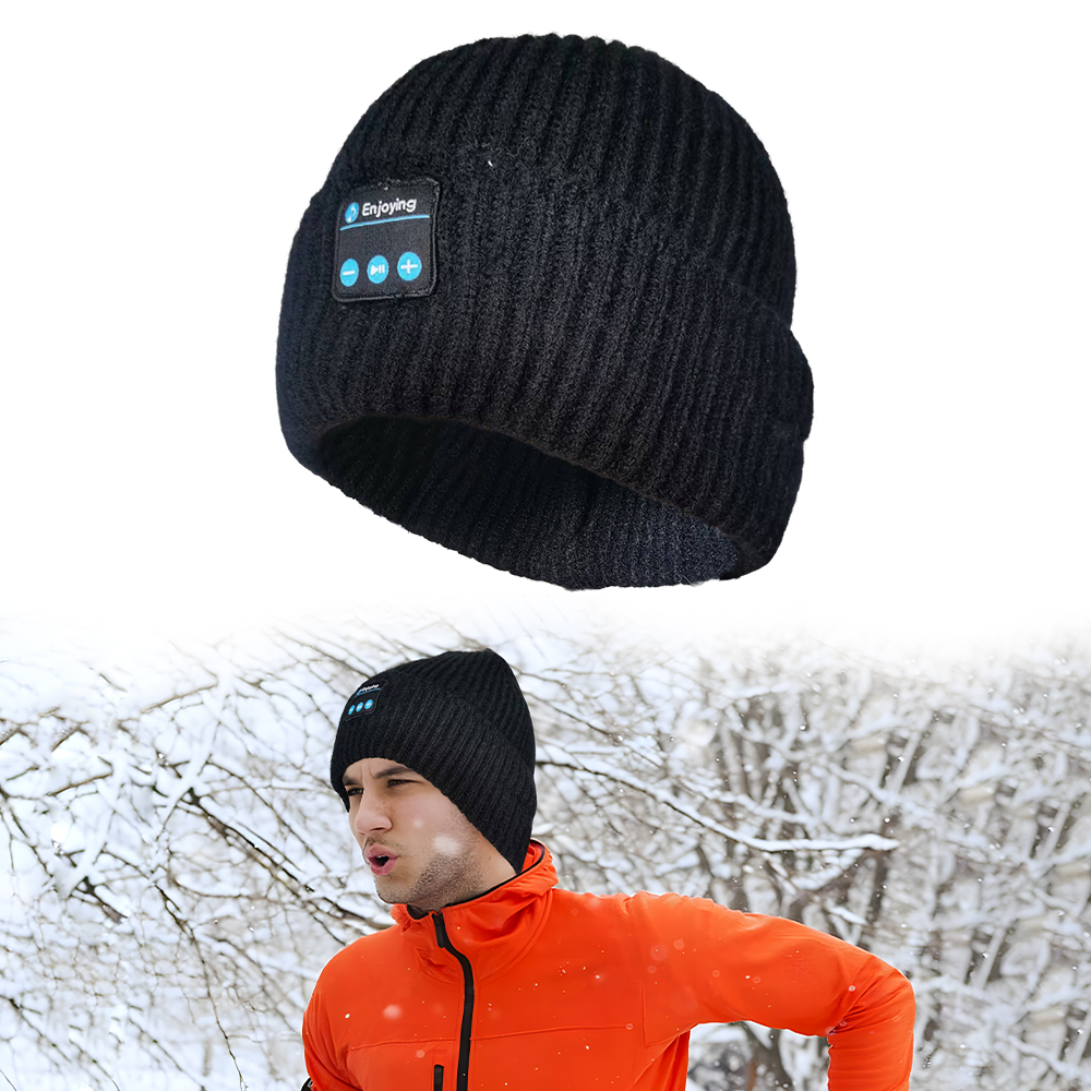 Wireless Bluetooth 5.0 Beanie Hat Unisex Winter Outdoor Sports Knitted Hat  Music with Mic Cap Headphone Mens Gifts for Christmas